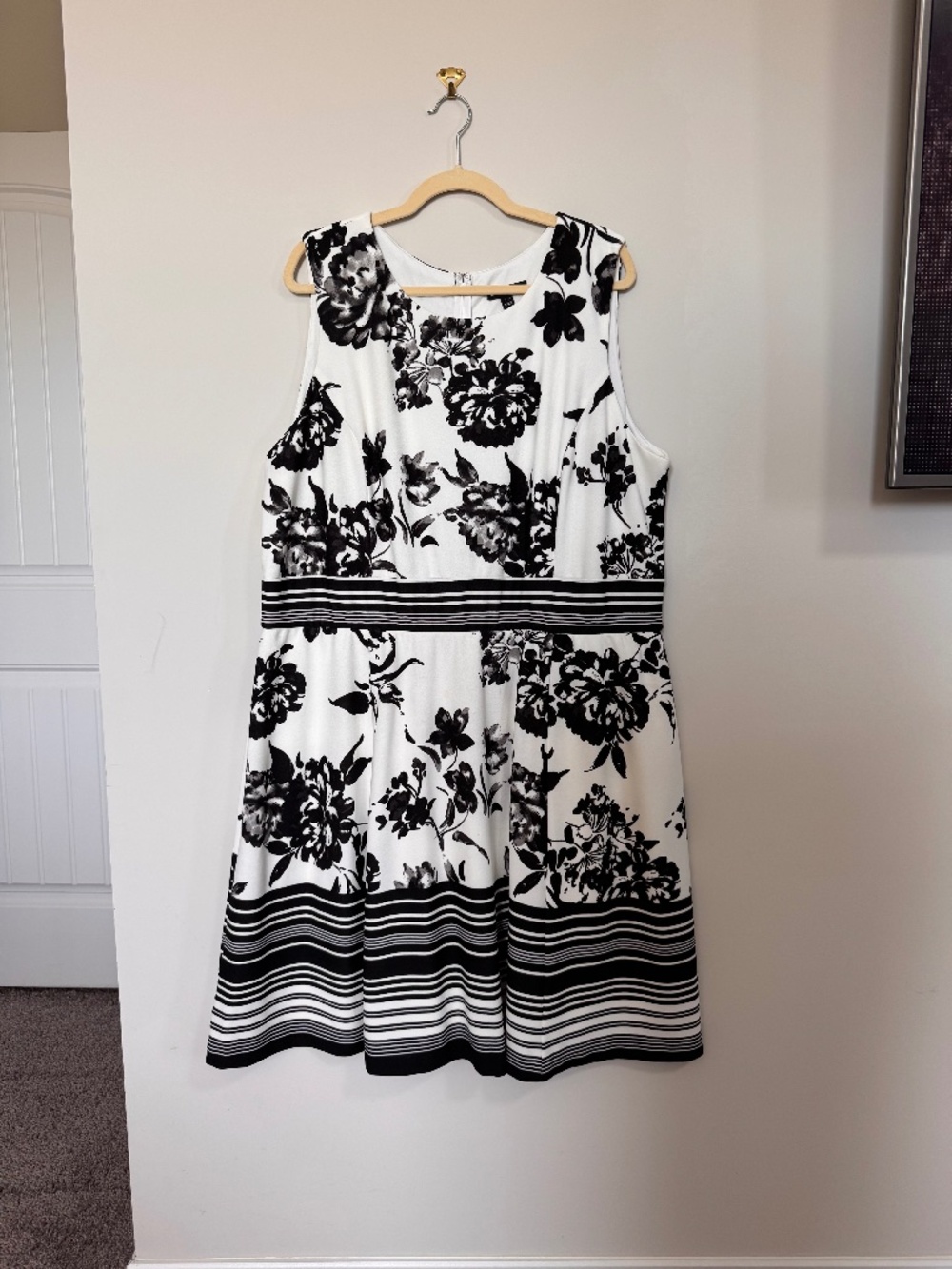 Lane Bryant Black and White Floral Dress